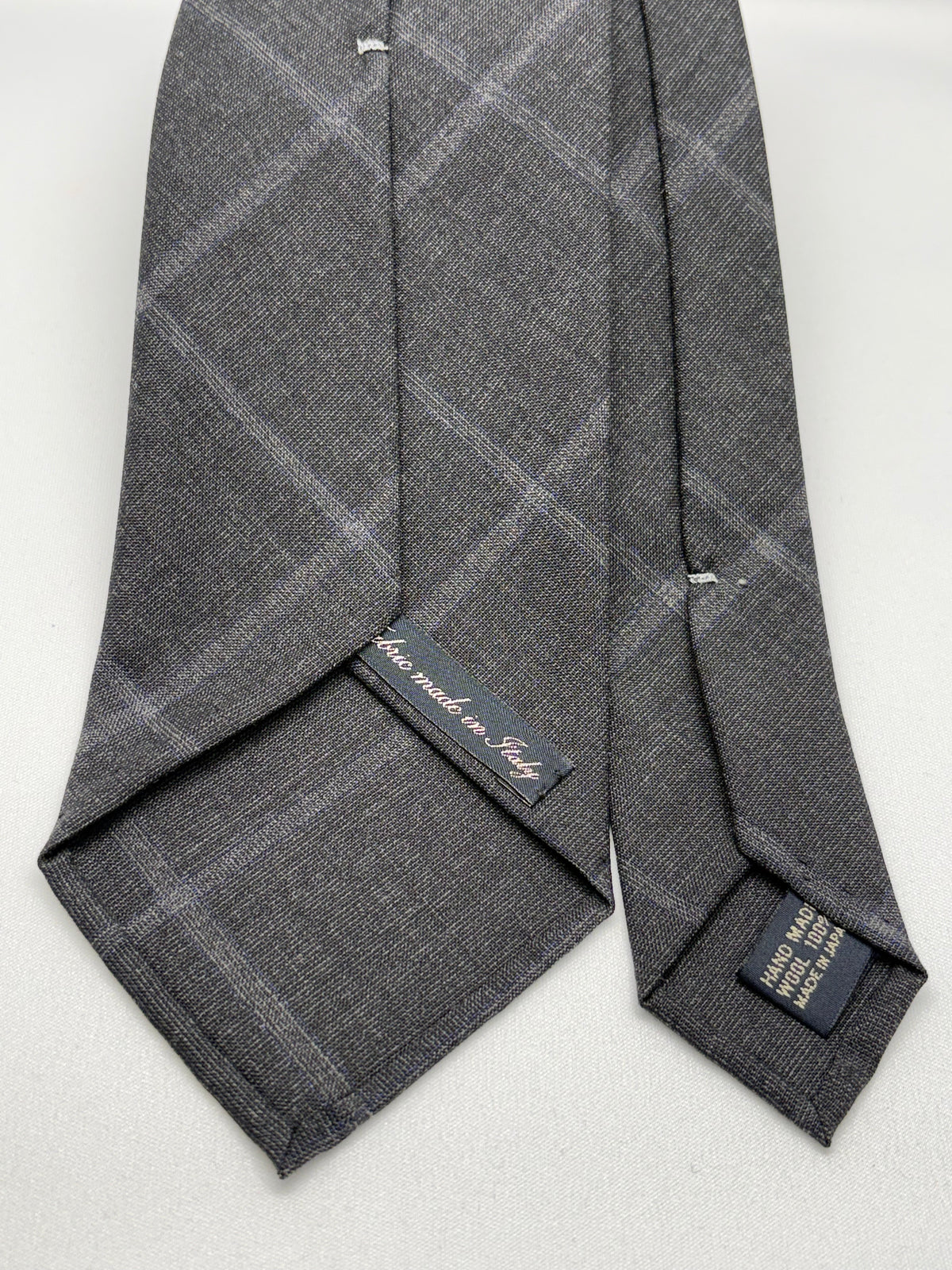 Franco Spada ( フランコスパダ )  Shadow CheckWool HandRolledネクタイ Vitale Barberis Canonico ( ビダル バルべリス カノニコ )：シャドーチェックダークグレー