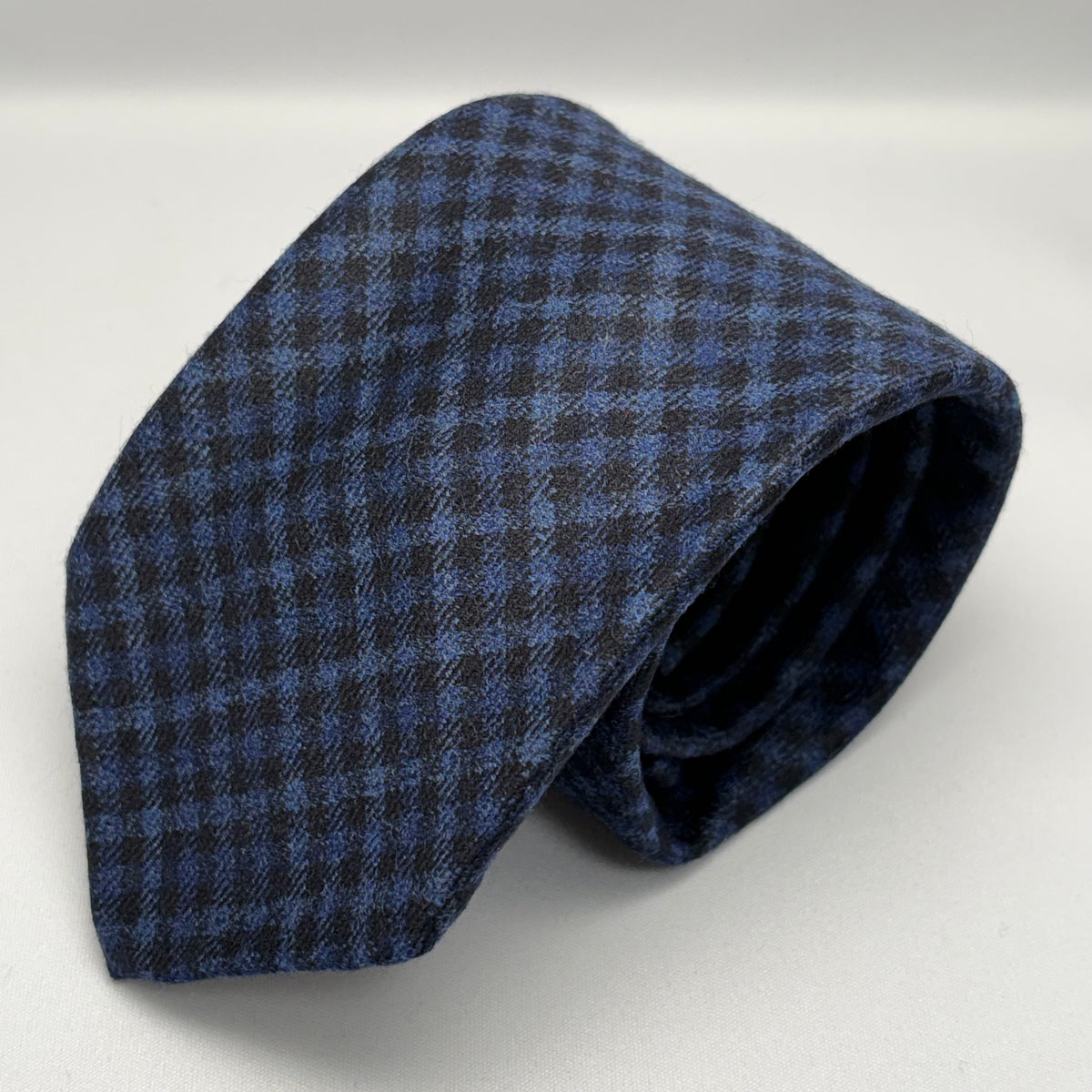 Franco Spada ( フランコスパダ ) ダークカラーギンガムチェックウールネクタイErmenegildo Zegna Trofeo（エルメネジルドゼニアトロフェオ )：ダークブルー