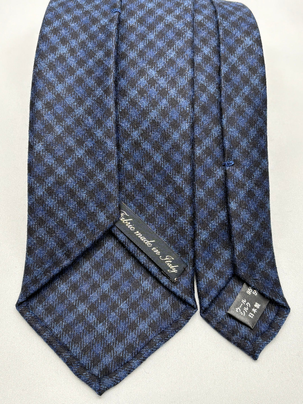 Franco Spada ( フランコスパダ ) ダークカラーギンガムチェックウールネクタイErmenegildo Zegna Trofeo（エルメネジルドゼニアトロフェオ )：ダークブルー