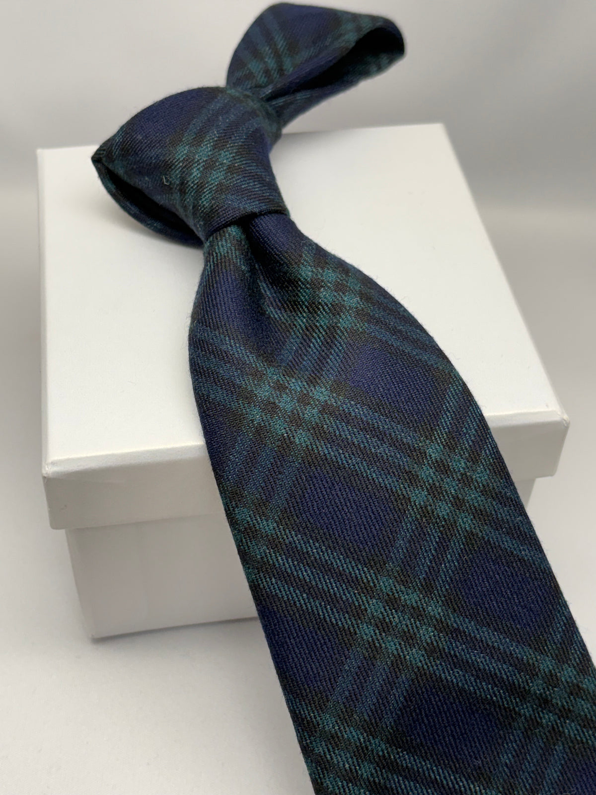 Franco Spada ( フランコスパダ ) チェックウールネクタイErmenegildo Zegna Trofeo（エルメネジルドゼニアトロフェオ )：ネイビー×グリーン