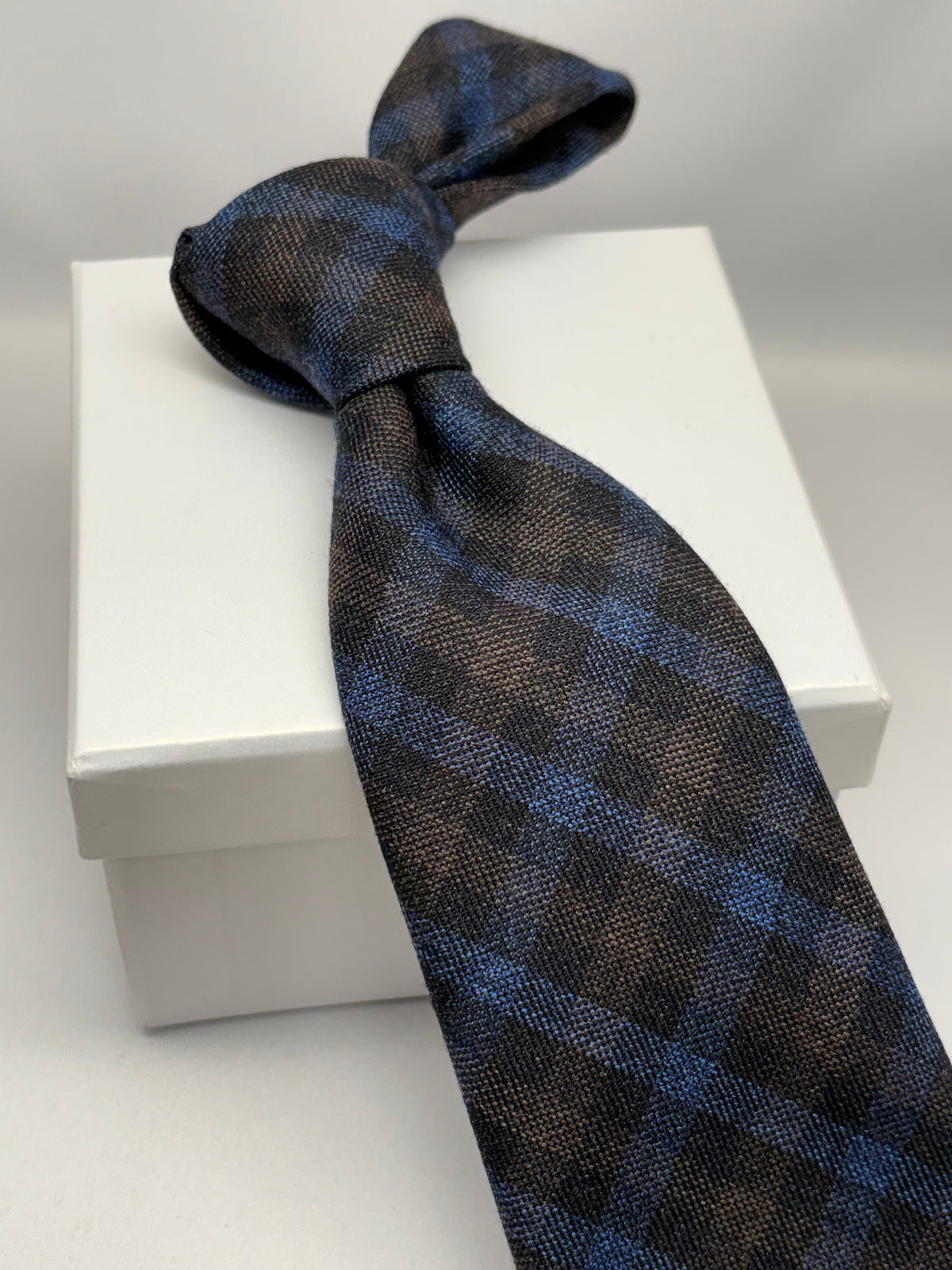 Franco Spada ( フランコスパダ ) ギンガムチェックウールネクタイErmenegildo Zegna Trofeo（エルメネジルドゼニアトロフェオ )：ブルー×ブラウン