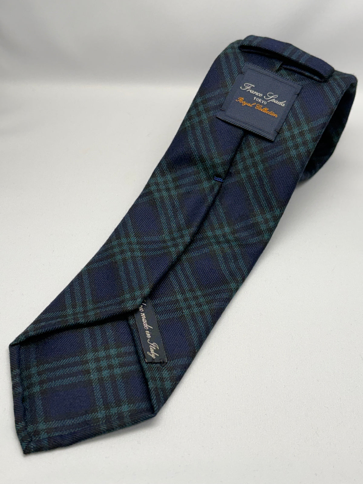 Franco Spada ( フランコスパダ ) チェックウールネクタイErmenegildo Zegna Trofeo（エルメネジルドゼニアトロフェオ )：ネイビー×グリーン