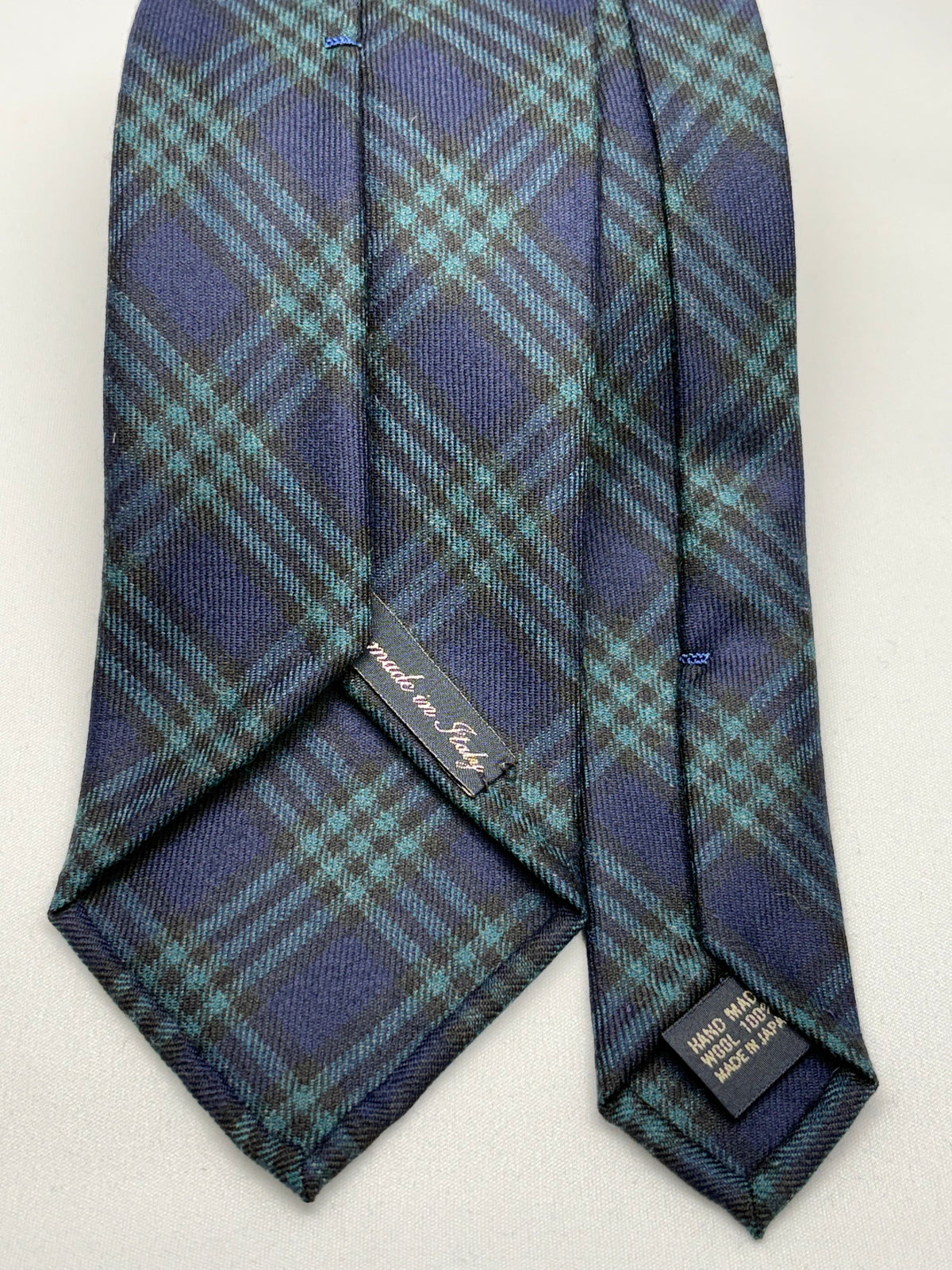 Franco Spada ( フランコスパダ ) チェックウールネクタイErmenegildo Zegna Trofeo（エルメネジルドゼニアトロフェオ )：ネイビー×グリーン