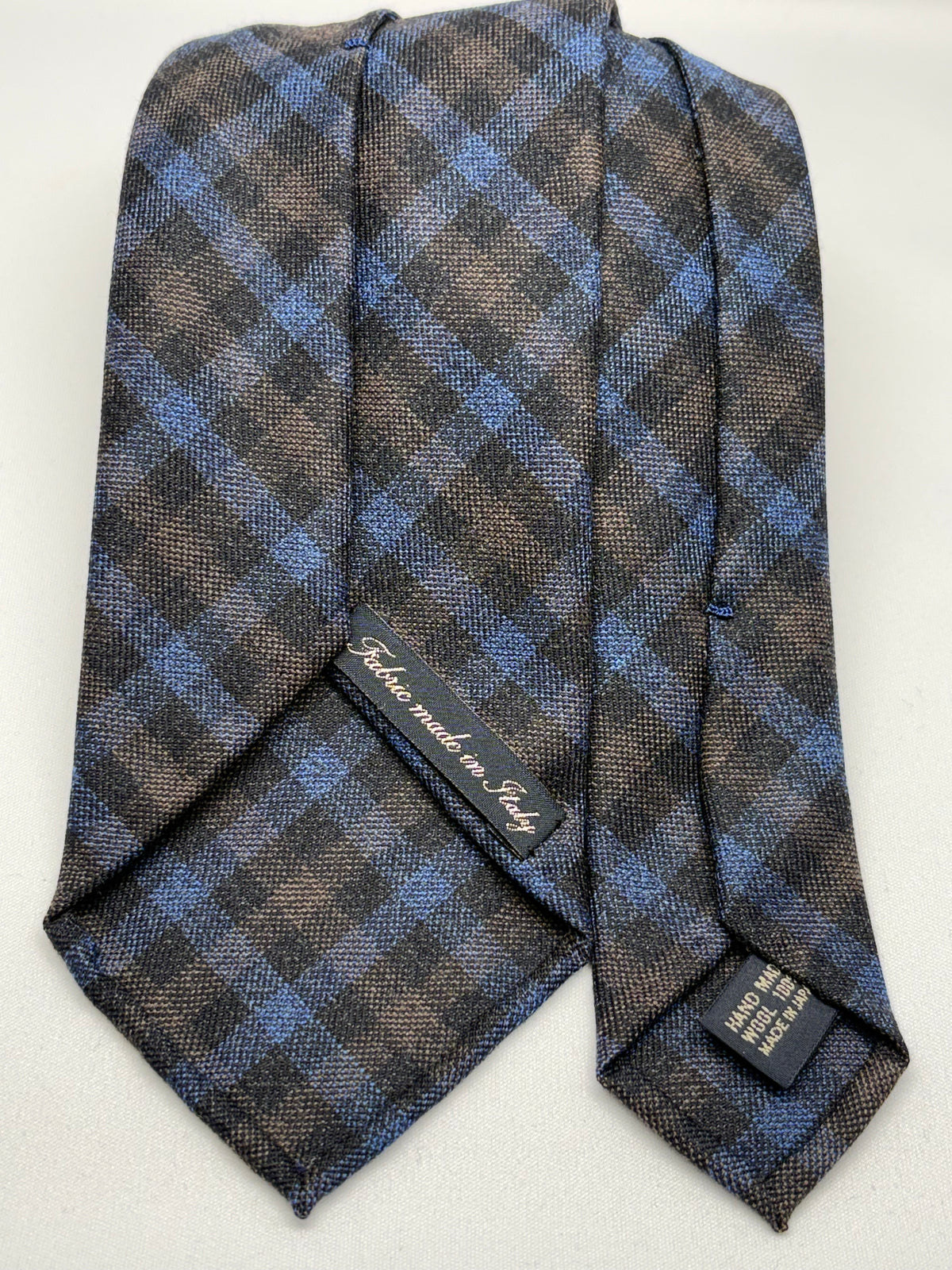 Franco Spada ( フランコスパダ ) ギンガムチェックウールネクタイErmenegildo Zegna Trofeo（エルメネジルドゼニアトロフェオ )：ブルー×ブラウン