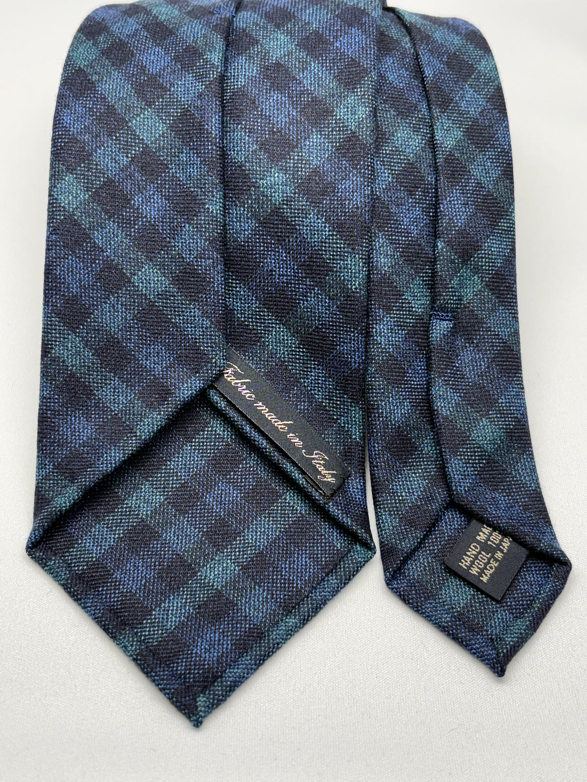 Franco Spada ( フランコスパダ ) ギンガムチェックウールネクタイErmenegildo Zegna Trofeo（エルメネジルドゼニアトロフェオ )：ブルー×グリーン