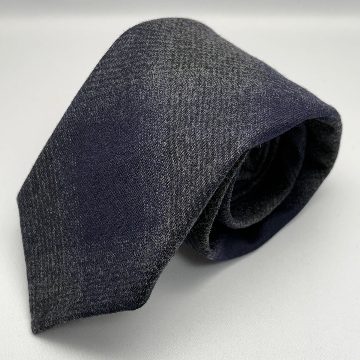 Franco Spada ( フランコスパダ )  ダークシャドーチェックウールネクタイ Vitale Barberis Canonico ( ビダル バルべリス カノニコ )：ネイビー×グレー