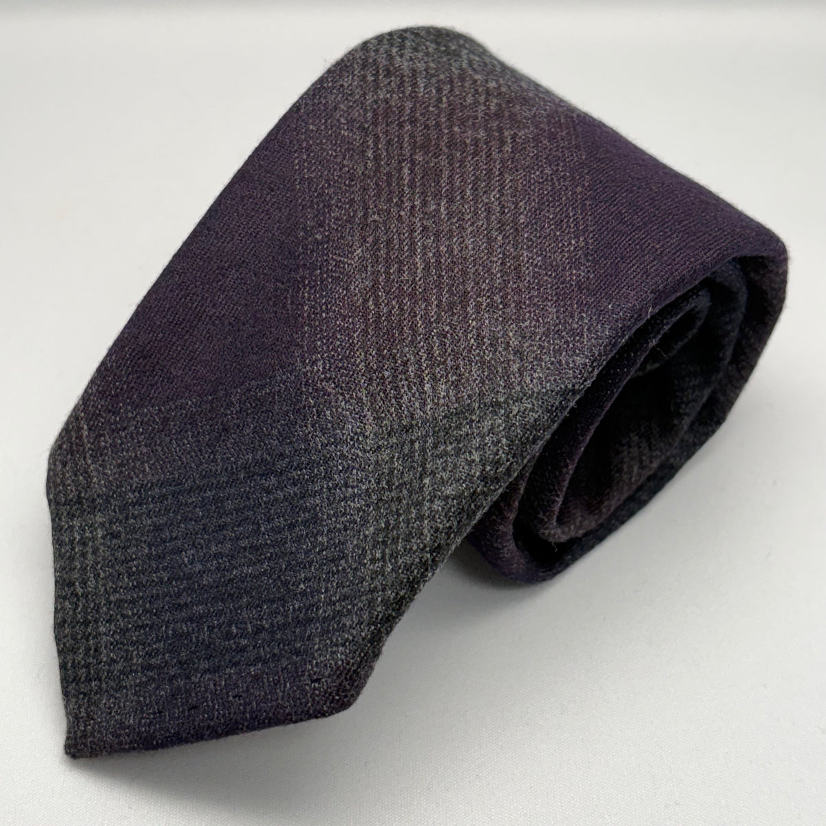 Franco Spada ( フランコスパダ )  ダークシャドーチェックウールネクタイ Vitale Barberis Canonico ( ビダル バルべリス カノニコ )：パープル×グレー