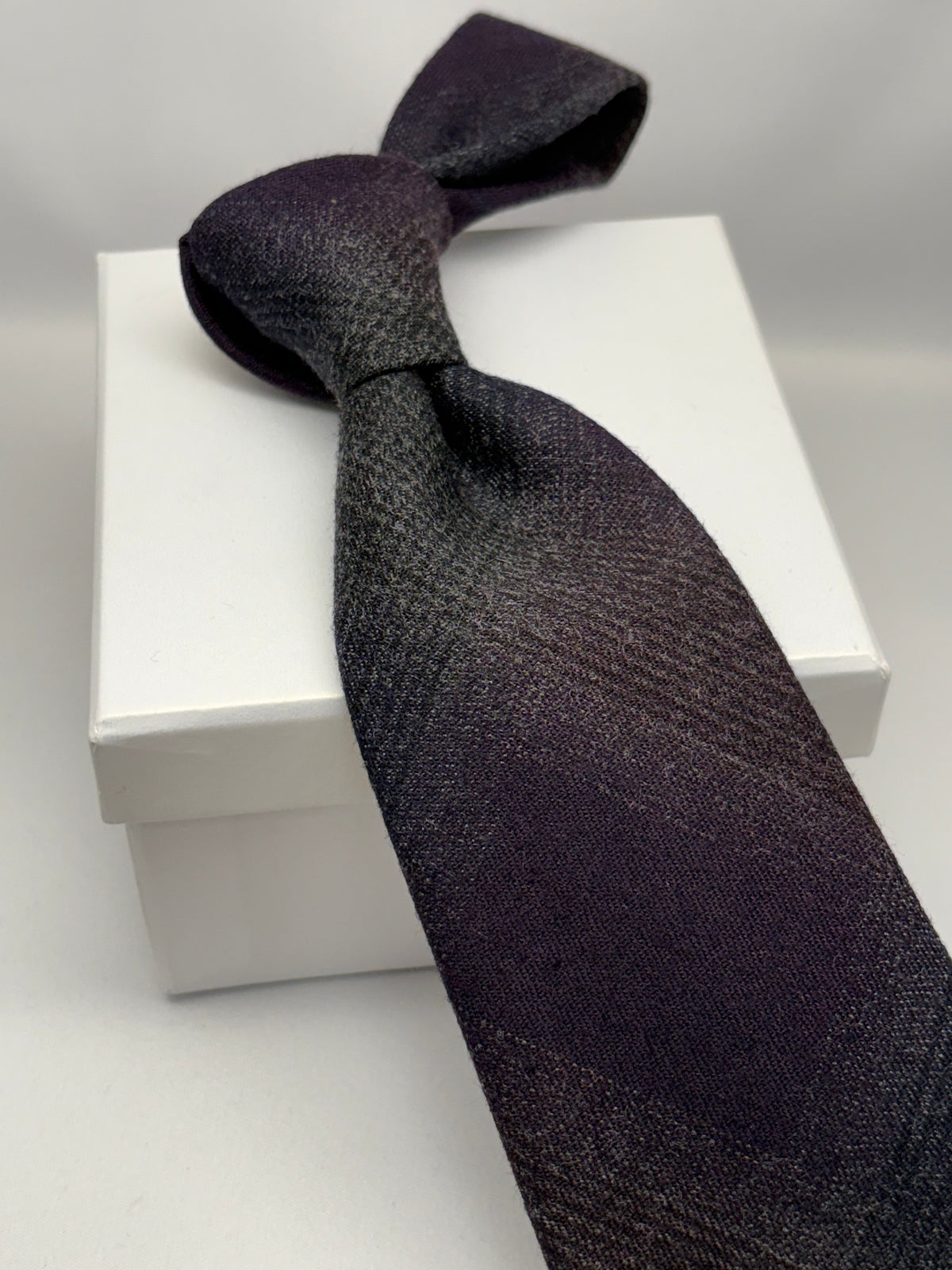 Franco Spada ( フランコスパダ )  ダークシャドーチェックウールネクタイ Vitale Barberis Canonico ( ビダル バルべリス カノニコ )：パープル×グレー