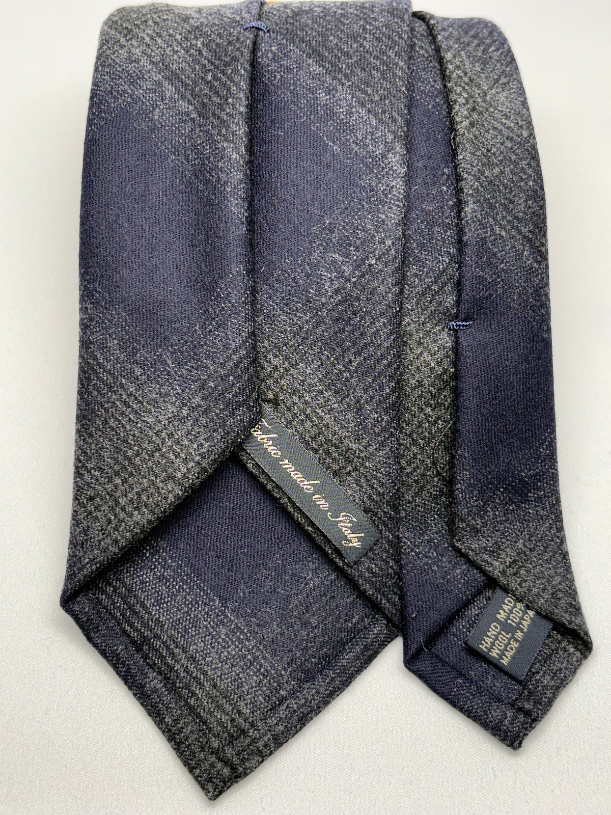 Franco Spada ( フランコスパダ )  ダークシャドーチェックウールネクタイ Vitale Barberis Canonico ( ビダル バルべリス カノニコ )：ネイビー×グレー