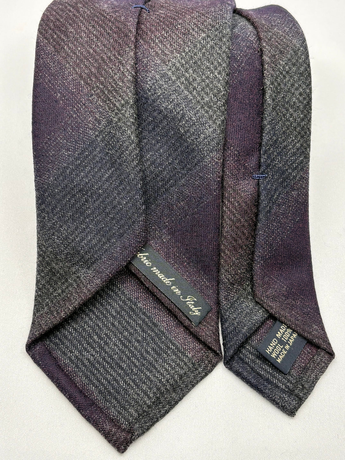 Franco Spada ( フランコスパダ )  ダークシャドーチェックウールネクタイ Vitale Barberis Canonico ( ビダル バルべリス カノニコ )：パープル×グレー