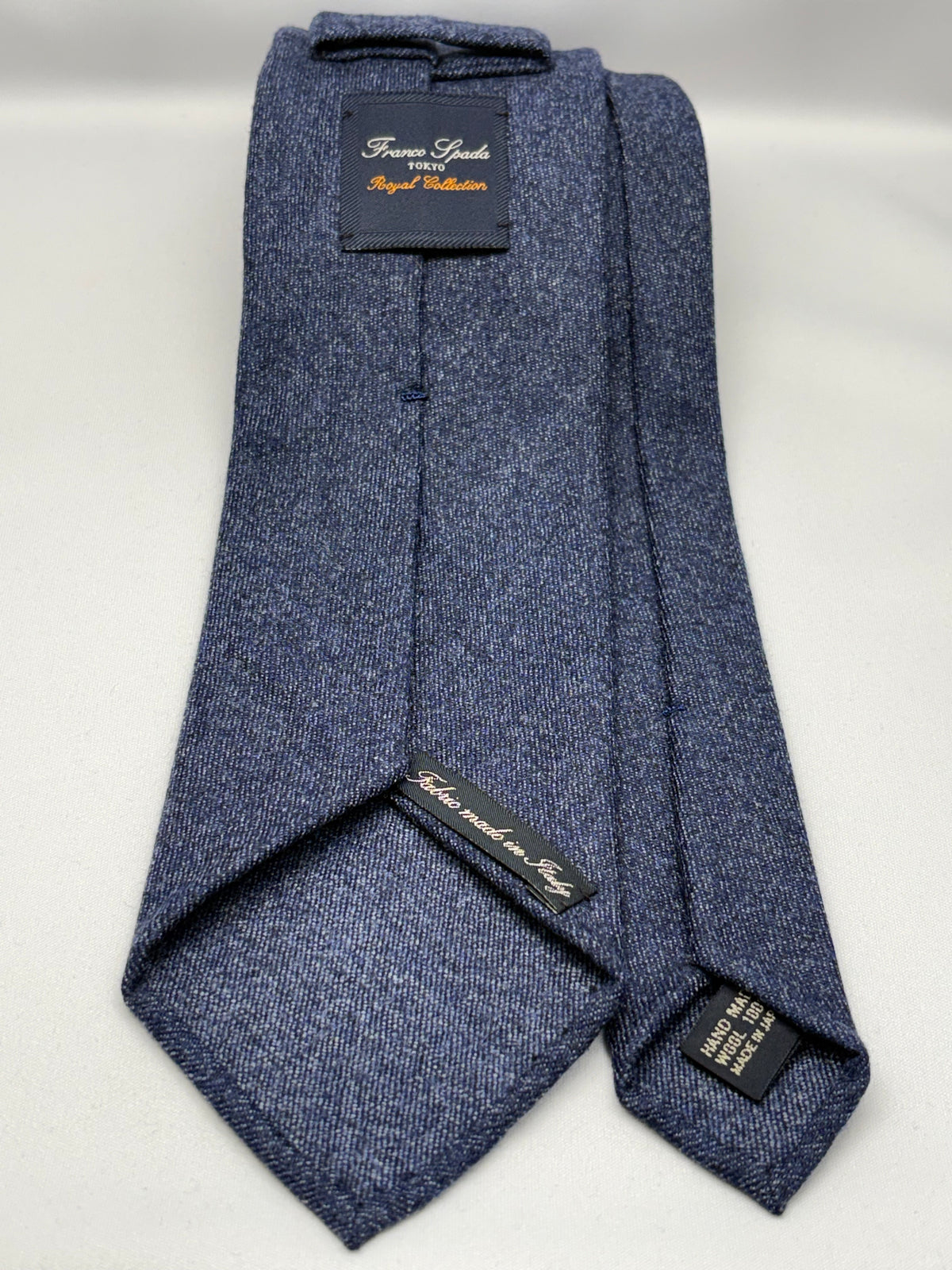 Franco Spada ( フランコスパダ ) 綾無地ウールネクタイ DRAGO Rugby Flannel (ドラゴ ラグビーフランネル)：ブルー