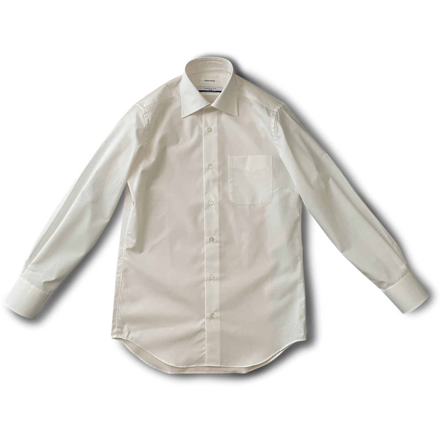Franco Spada ( フランコスパダ ) 播州織 ロイヤルオックスフォード セミワイドカラーシャツ　ホワイト