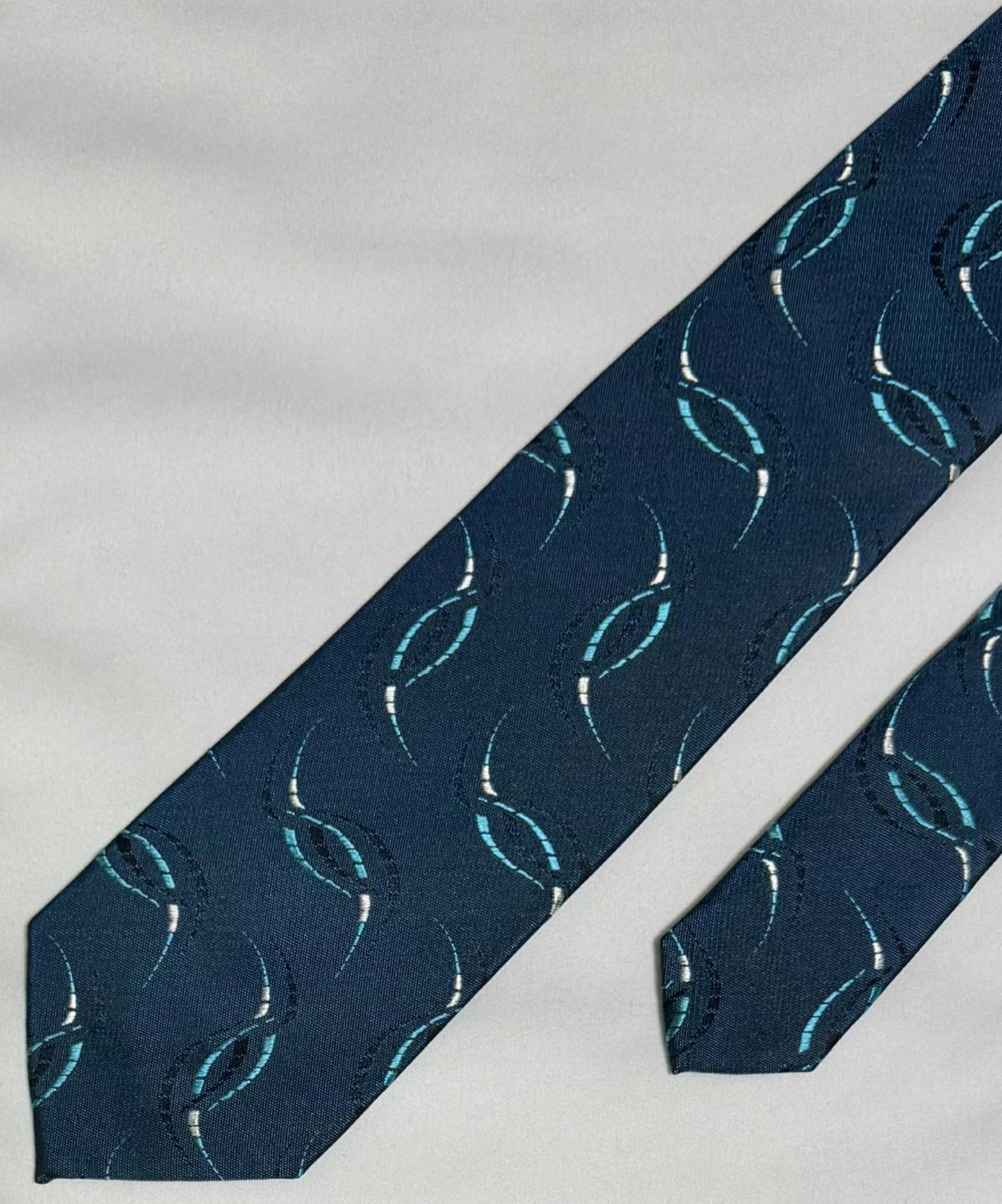Franco Spada ( フランコスパダ )🆕コンテンポラリーブリティッシュストリームJQネクタイ：フォレストブルー×ターコイズ