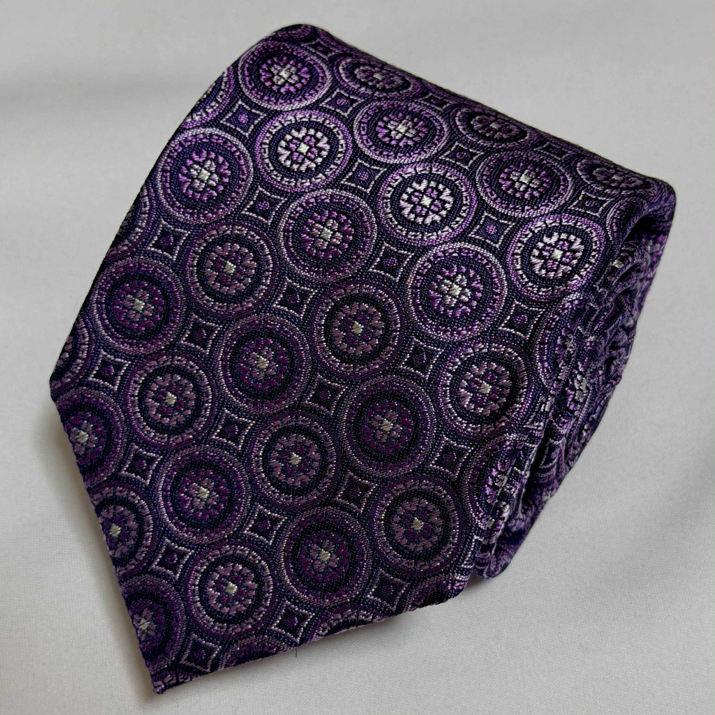 Franco Spada ( フランコスパダ )🆕コンテンポラリーブリティッシュメダリオンJQネクタイ②：パープル×ピンク