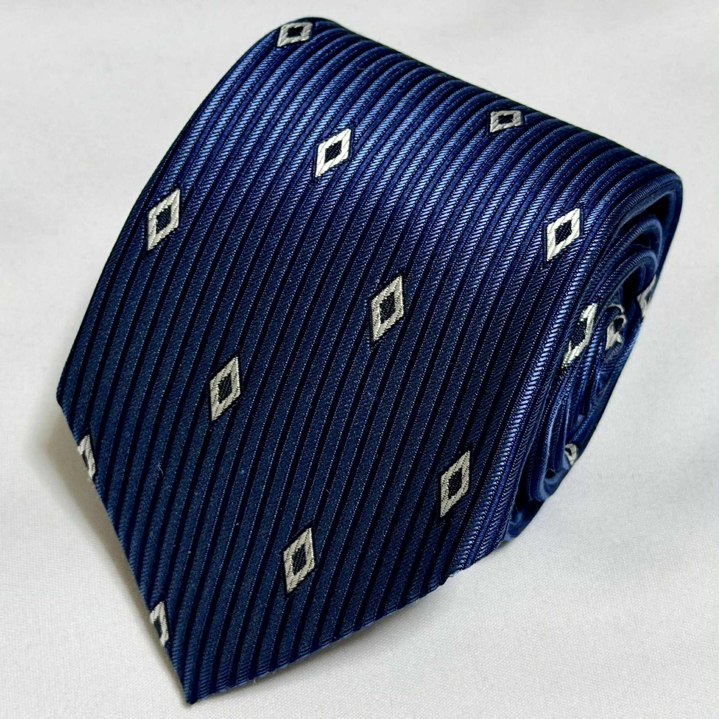 Franco Spada ( フランコスパダ )🆕コンテンポラリーブリティッシュダイヤカットJQネクタイ：ミディアムブルー