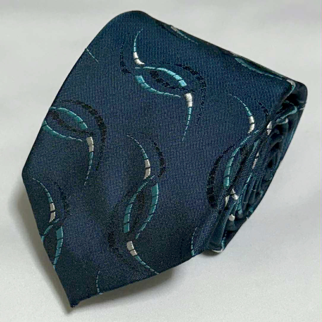 Franco Spada ( フランコスパダ )🆕コンテンポラリーブリティッシュストリームJQネクタイ：フォレストブルー×ターコイズ