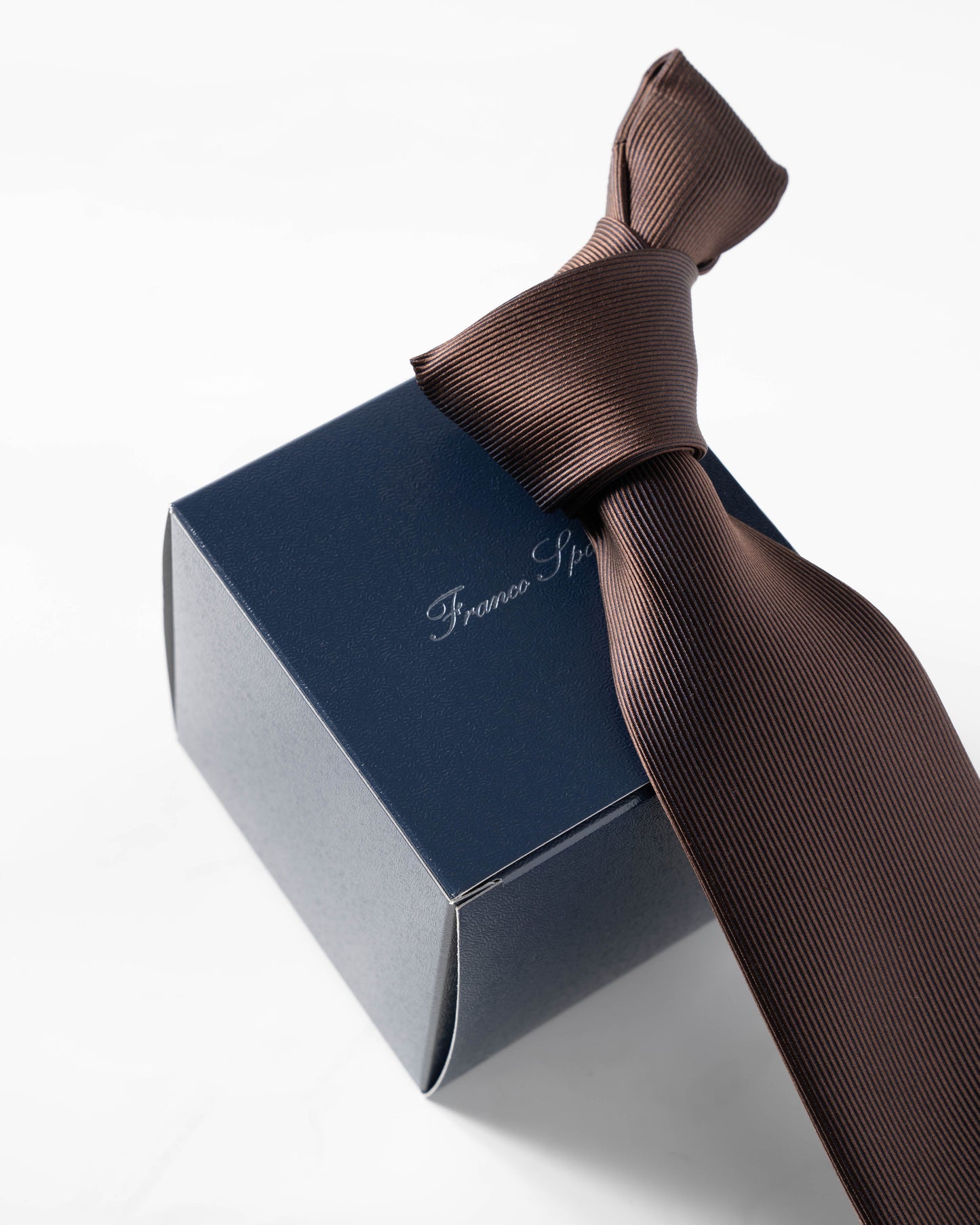 Franco Spada ( フランコスパダ )  細綾無地ネクタイ：ブラウン